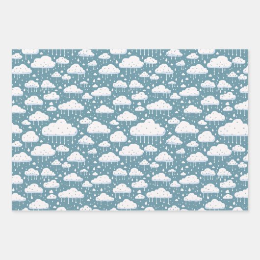 Wolk en regen inpakpapier vel (Voorkant)