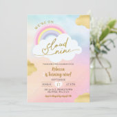 Wolk en regenboog Kind Kleurrijke 9e Verjaardag Kaart (Staand voorkant)