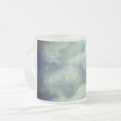 Wolk en ster 's nachts schattig blauw wit matglas koffiemok (Voorkant links)