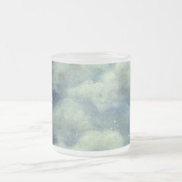 Wolk en ster 's nachts schattig blauw wit matglas koffiemok