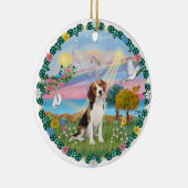 Wolk Engel #1B - Beagle Keramisch Ornament (Rechts)