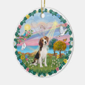 Wolk Engel #1B - Beagle Keramisch Ornament (Links)