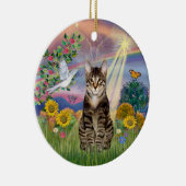 Wolk Engel - Lapjes Tijgerkat Engel Keramisch Ornament (Rechts)