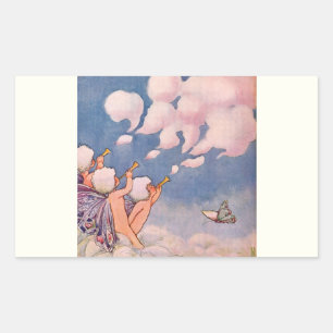 Wolk Feeën Die Wolken Maken Rechthoekige Sticker