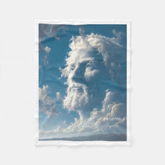 Wolk Gezicht Profiel Dekbed Fleece Deken (Voorkant)