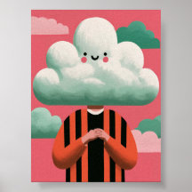 Wolk hoofd karakter surrealistische vreemde kunst