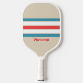 Wolk Jager Over Strepen met Naam Pickleball Paddle (Achterkant)