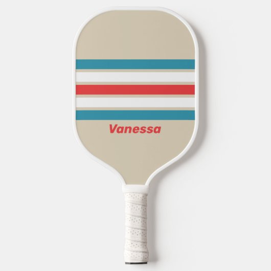 Wolk Jager Over Strepen met Naam Pickleball Paddle (Voorkant)