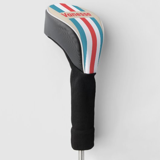 Wolk Jager Speld Gestreept met Naam Golfheadcover (Schuin)