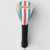 Wolk Jager Speld Gestreept met Naam Golfheadcover (Voorkant)