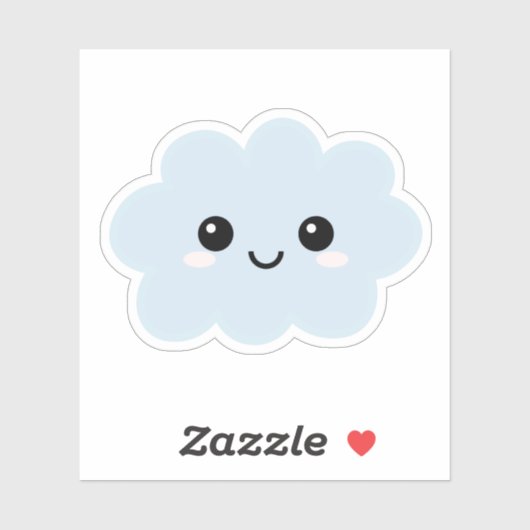 Wolk Karakter Vinyl Sticker voor Lunchbox enz (Vel)
