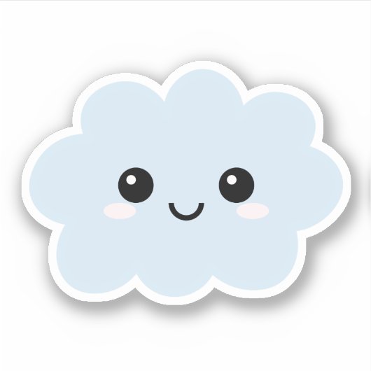 Wolk Karakter Vinyl Sticker voor Lunchbox enz (Voorkant)