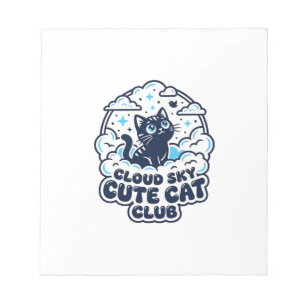 Wolk Lucht Cute Kat Dierenliefhebber Shirt Kunst - Notitieblok