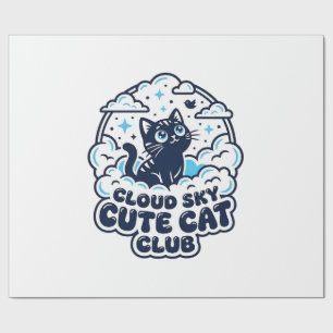 Wolk Lucht Cute Kat Huisdier Liefhebber Shirt Kuns Cadeaupapier