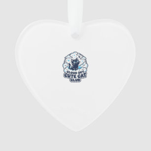 Wolk Lucht Cute Kat Huisdier Liefhebber Shirt Kuns Ornament