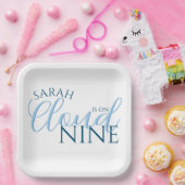 Wolk negen eenvoudig modern script bruidsdouche papieren bordje (Feest)