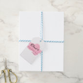 Wolk negen roze pastel bruidsdouche naamdatum cadeaulabel (Met Touw)