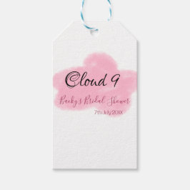 Wolk negen roze pastel bruidsdouche naamdatum cadeaulabel