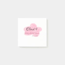 Wolk negen roze pastel bruidsdouche naamdatum post-it® notes
