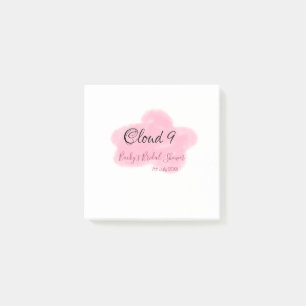 Wolk negen roze pastel bruidsdouche naamdatum post-it® notes