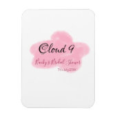 Wolk negen roze pastel bruidsfeest datum magneet (Verticaal)