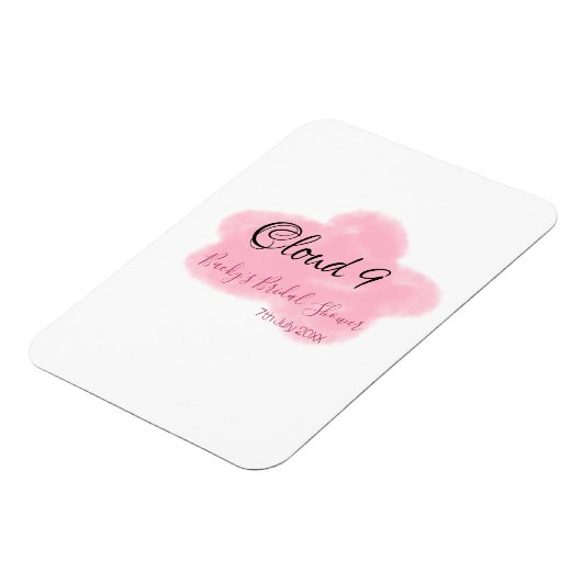 Wolk negen roze pastel bruidsfeest datum magneet (Linkerzijde)
