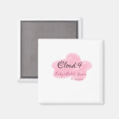 Wolk negen roze pastel bruidsfeest naamdatum magneet (Voorkant / Achterkant)