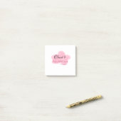 Wolk negen roze pastel bruidsfeest namedatum post-it® notes (Op bureau)