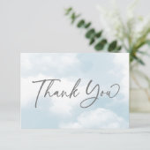 Wolk negen vrijgezellenfeest pastelgrijze wolken bedankkaart (Staand voorkant)