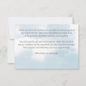 Wolk negen vrijgezellenfeest pastelgrijze wolken bedankkaart (Achterkant)