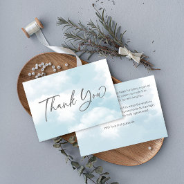 Wolk negen vrijgezellenfeest pastelgrijze wolken bedankkaart