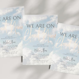 Wolk Negen Wolken Lucht Baby Shower Folie Uitnodig Uitnodiging