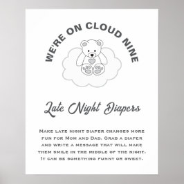Wolk Nine Baby Shower Late Night Luiers Poster