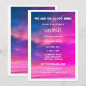 Wolk Nine Meisje Baby Shower Kleurrijke Roze Kunst Kaart (Voorkant / Achterkant)