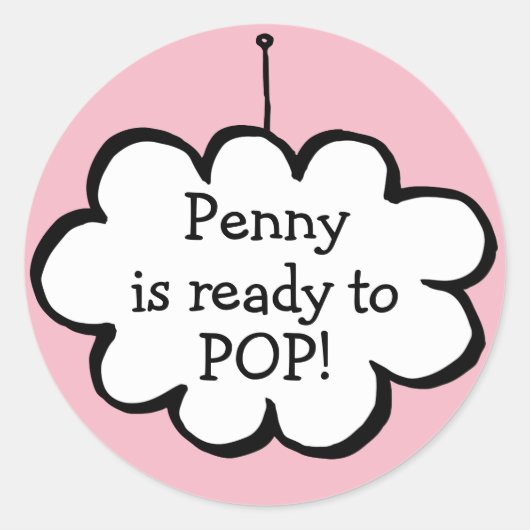 Wolk op een Koord Klaar aan POP Ronde Sticker (Voorkant)