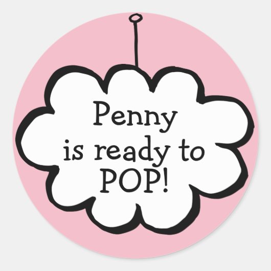 Wolk op een Koord Klaar aan POP Ronde Sticker (Voorkant)