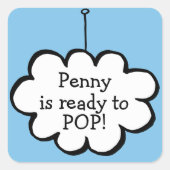 Wolk op een Koord Klaar aan POP Vierkante Sticker (Voorkant)