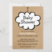 Wolk op een String Rustic Kraft Baby shower Kaart (Voorkant)
