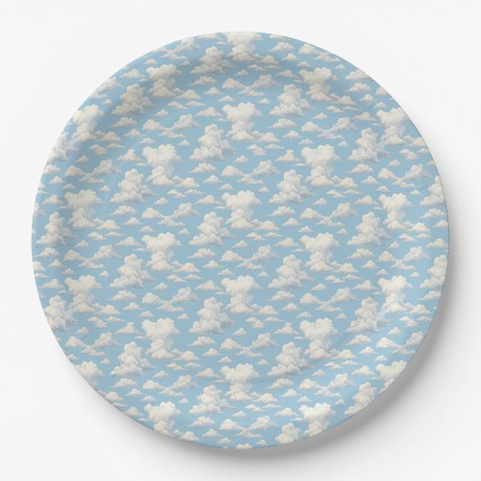 Wolk Patroon Papieren Bordje (Voorkant)