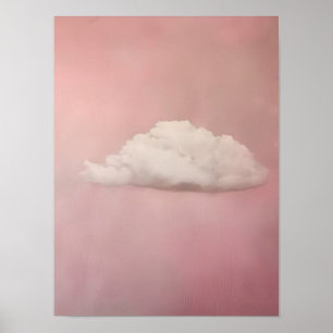 Wolk Print Drieerige Wolk Schildering Roze Muurkun
