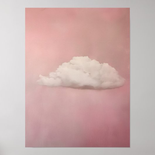 Wolk Print Drieerige Wolk Schildering Roze Muurkun (Voorkant)
