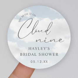 Wolk Thema Zij Is Op Wolk 9 Bruiloft Favorieten Ronde Sticker