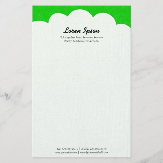 Wolk Top - Groen Briefpapier (Voorkant)