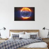 Wolk van waterstofgas van Exoplanet GJ 3470b Canvas Afdruk (Insitu (Slaapkamer))