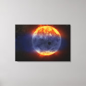 Wolk van waterstofgas van Exoplanet GJ 3470b Canvas Afdruk (Voorkant)