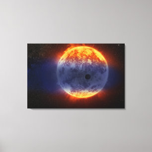 Wolk van waterstofgas van Exoplanet GJ 3470b Canvas Afdruk