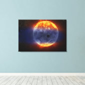 Wolk van waterstofgas van Exoplanet GJ 3470b Canvas Afdruk (Insitu (Houten vloer))