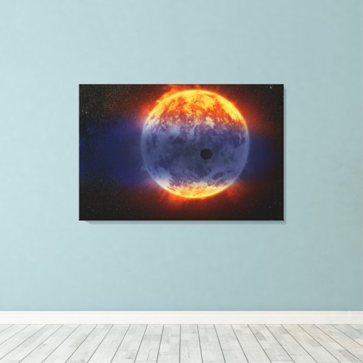 Wolk van waterstofgas van Exoplanet GJ 3470b Canvas Afdruk (Insitu (Houten vloer))