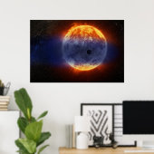 Wolk van waterstofgas van Exoplanet GJ 3470b Poster (Thuiskantoor)