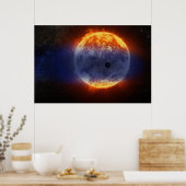 Wolk van waterstofgas van Exoplanet GJ 3470b Poster (Keuken)